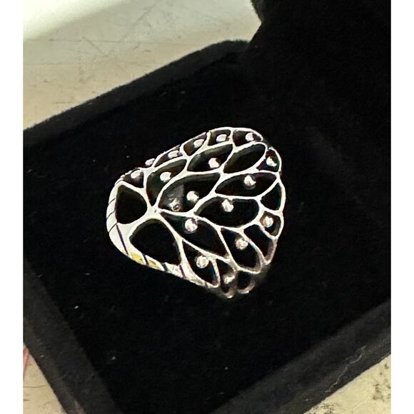 Sterling Silver Tree of Life Ring Size 7.5 ~ Open Work Tree Design Ring 7.5 - Picture 3 of 5